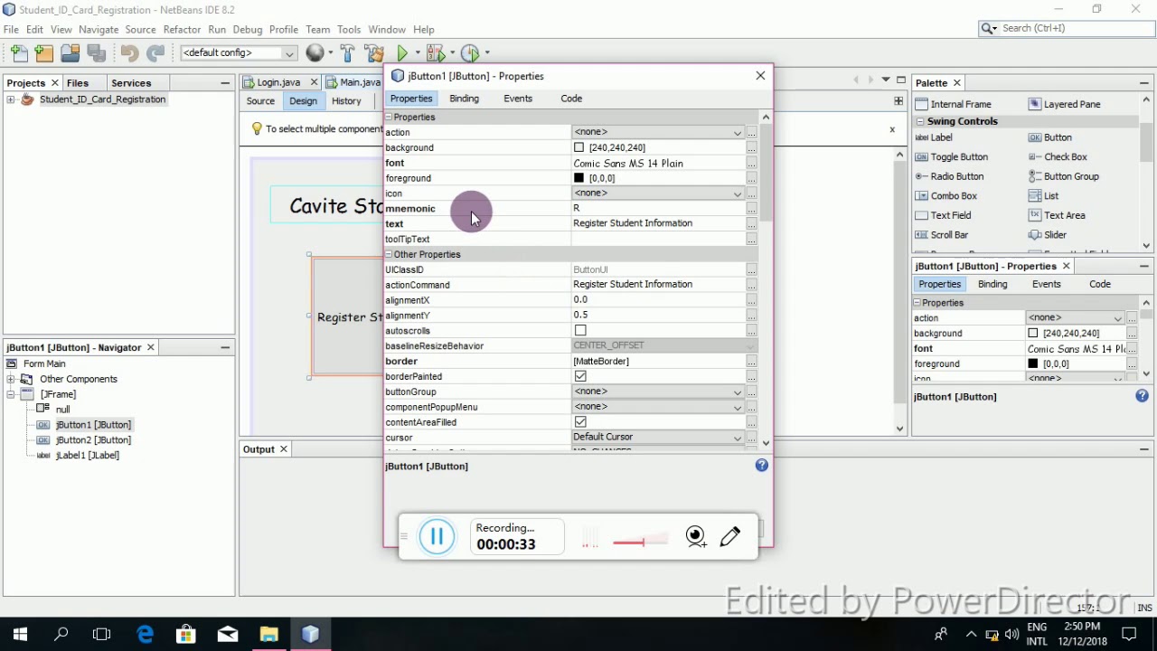 Java Netbeans Student ID Card Registration (1/2) YouTube