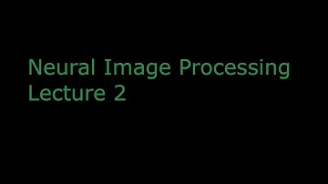 Neural Image Processing: Lecture 2
