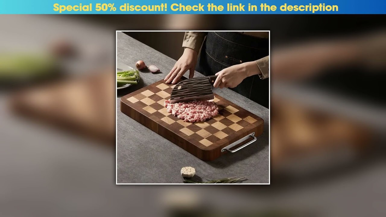 First Look Black walnut Heavy Duty Wooden Chopping cutting board household light luxury checkerboar