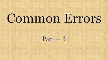 Common Errors in English - Part 3