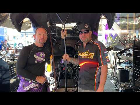 NITRO FUNNY CAR vs. TOP FUEL HARLEY RACING - NHRA STAR “FAST” JACK BECKMAN and HARLEY DRAG BIKE MAN