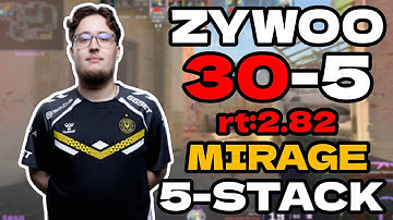 🔥ZywOo (30-5) rt:2.82 5-STACK l EU FACEIT RANKED (mirage) | #cs2 #pov