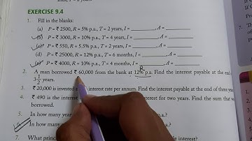 class7 | ex 9.4 | simple interest