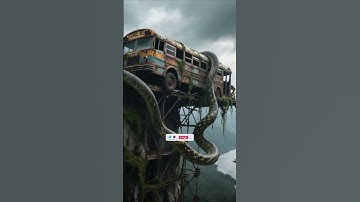 Nature Exploration: The Abandoned Bus Discovery Giants Python Snake #shorts  #snake #trending