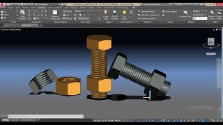 Hex nuts and Bolts in Autocad 3D