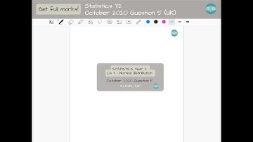 Statistics Year 2 October 2020 Question 5 (UK)