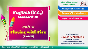 Unit-5 Playing with Fire (Part-III) Std.10 English(S.L.)