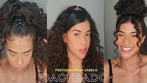 Como usar cabelo cacheado preso?