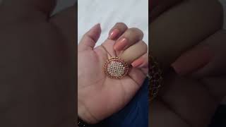 Adjustable Ring with one gram gold polish with PINK and white AD Stone. #meeshohaul #flipkarthaul