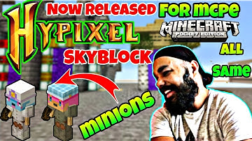 How to play Hypixel Skyblock with minions on Minecraft PE | Project ares released | Best Server
