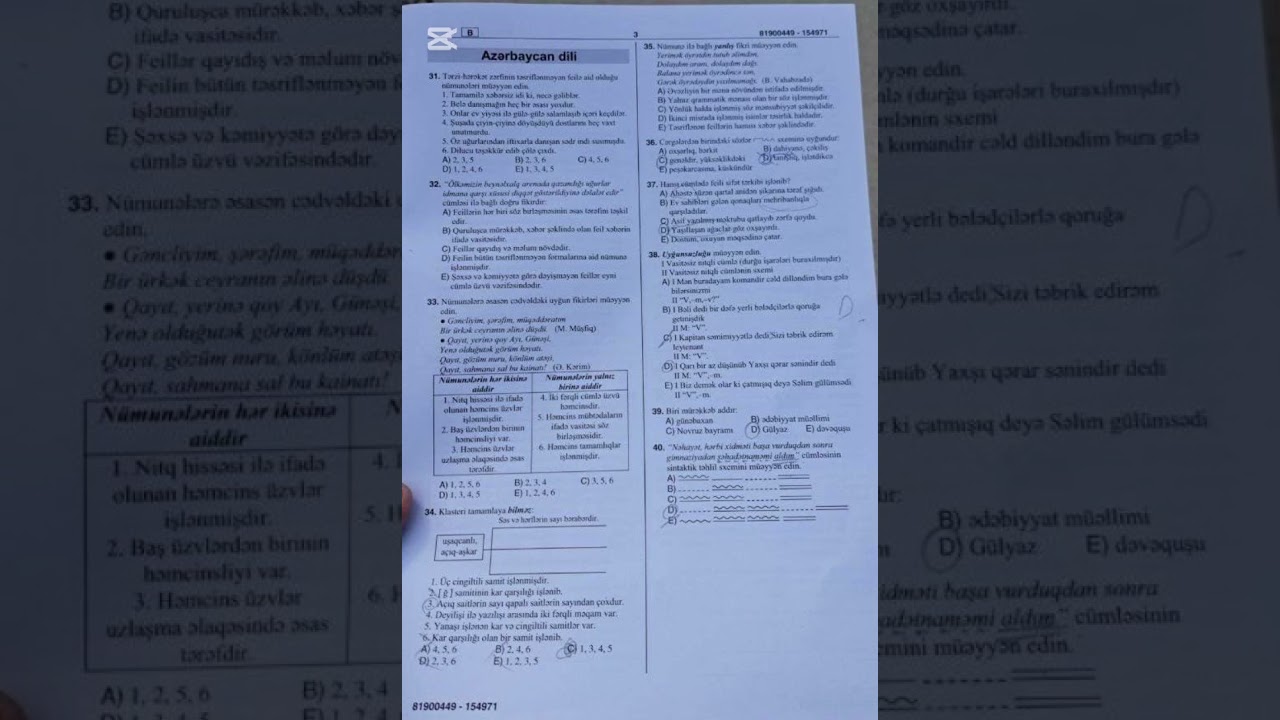 Buraxılış imtahanından azərbaycan dili testlərinin izahı#abituriyent