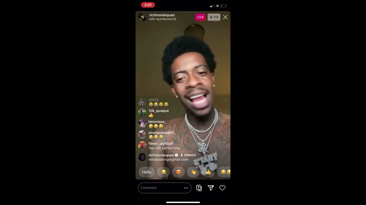 Rich homie Quan Preview unreleased Song on ig live (It’s a
