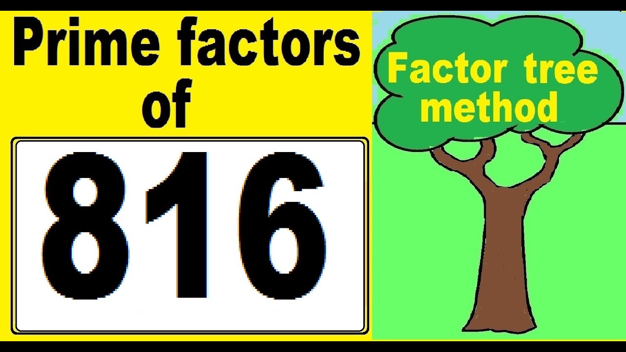 Prime factors of 816. Prime factors decomposition of 816. Factor tree method.