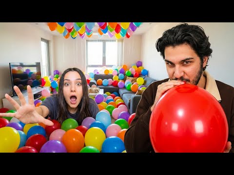 I FILLED THE HOUSE WITH BALLOONS! (ÖZLEM WENT CRAZY)