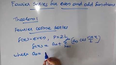 FOURIER SERIES FOR EVEN AND ODD FUNCTION[CLASS 1] (For fourth sem BSc complementary Mathematics )