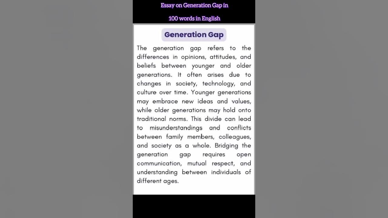 Essay on Generation Gap #shorts  #ytshorts #youtube