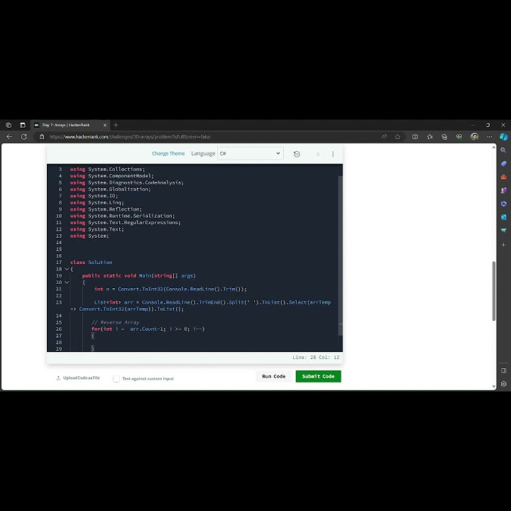 Reverse Array #HackerRank#Two lines of code for reverse array and ...