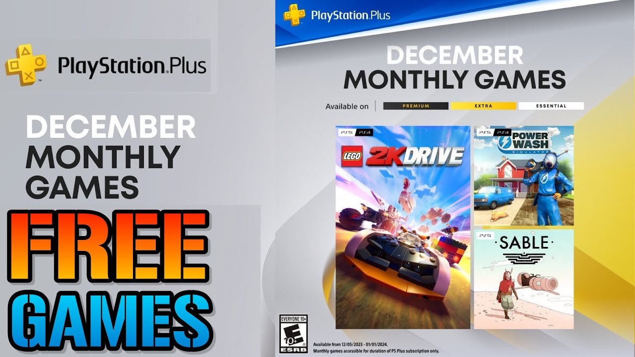 PlayStation Plus Monthly Free Games - December 2023 - PS4 & PS5 - Free Games  Codes