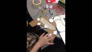 Playing Makey Makey Instrument