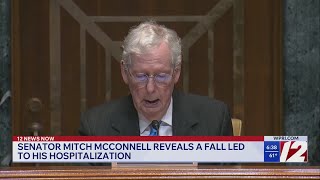 McConnell says a fall led to his hospitalization, breaking weeks of silence about health condition