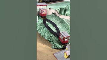 AJS Model Railway N scale Layout Update Sp. Sea. area Scratch built cardboard Funicular cable cars.