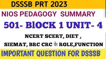 Dsssb Pedagogy /Nios notes Summary for Dsssb Prt /dsssb Prt Nios summary/Dsssb Prt 2023 Unit-4