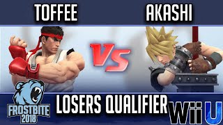 Frostbite 2018 Smash 4 Singles  LOSERS QUALIFIER -  Toffee (Ryu) vs  Akashi (Cloud)