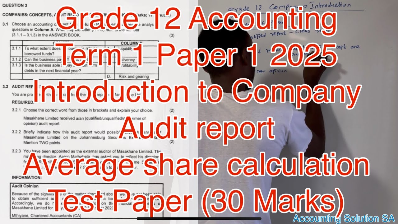 Grade 12 Accounting Term 1 | Introduction To Company Part 1 of 2025 ...