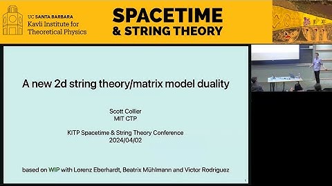A new 2d string theory/matrix model duality  ▸  Scott Collier (CTP)
