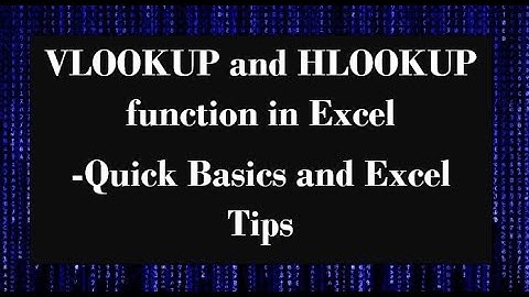 ICT HLOOKUP and VLOOKUP basic tips in Excel | Quick and Easy under 7min