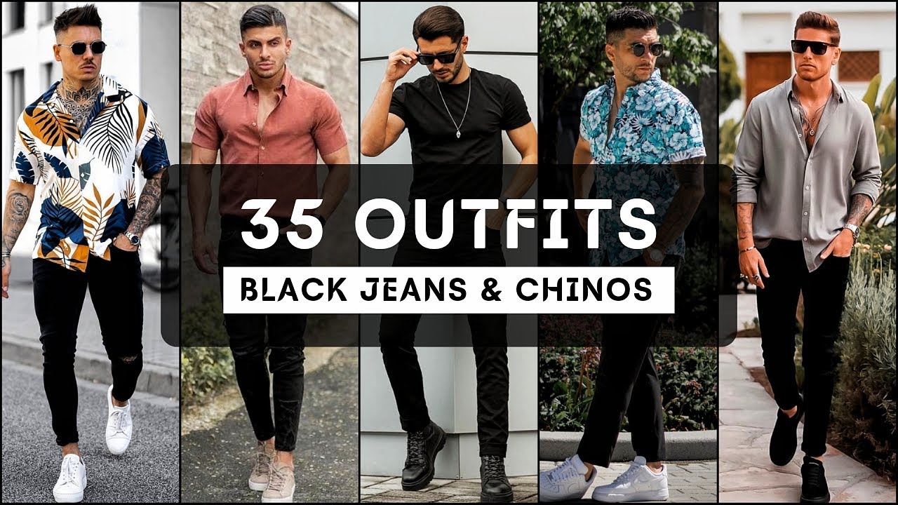 35 Ways to Style Black Jeans/Chinos for Summer 2022 | BLACK PANTS ...