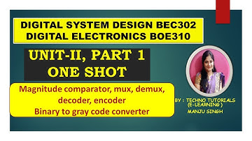 DSD | Digital electronics | Unit 2 One shot | BOE410 | BEC302 |PART 1| MUX | encoder |  Decoder