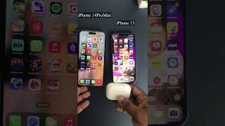 AirPods Test on iPhone 14ProMax vs iPhone 13||shorts tranding viral trending iphone