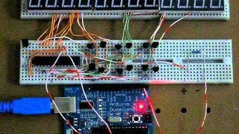 JP Serial 14 x 7 segment LED displays module (IC) Test Video for Arduino, PicAxe and Basic Stamp.