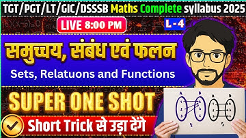 L-4TGT/PGT maths ONE SHOT Sets Relation and function | समुच्चय संबंध एवं फलन  Manav Sir online class