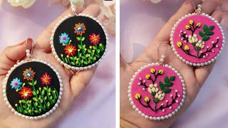 Hand embroidered earrings ✨️ earrings with hand embroidery/hand embroidery design