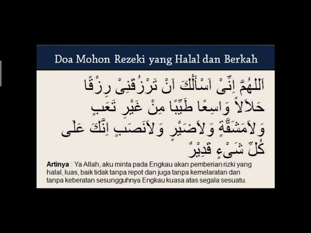 Mirror mirror on the wall Who's the beautiful of the all: Doa mohon  rezeki halal