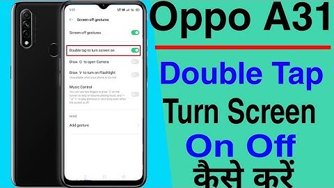 Oppo A31 Double Tap Turn Screen On Off Setting || How To Use Double Tap Turn Screen On Off Oppo A31