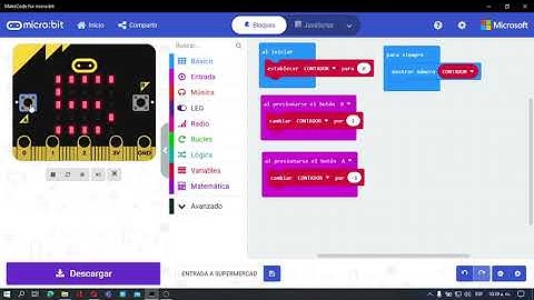 CONTADOR de clientes en una tienda, SIMULADOR MAKE CODE