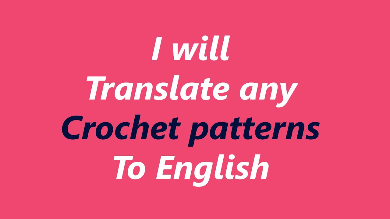 Russian To English Crochet Chart Translation