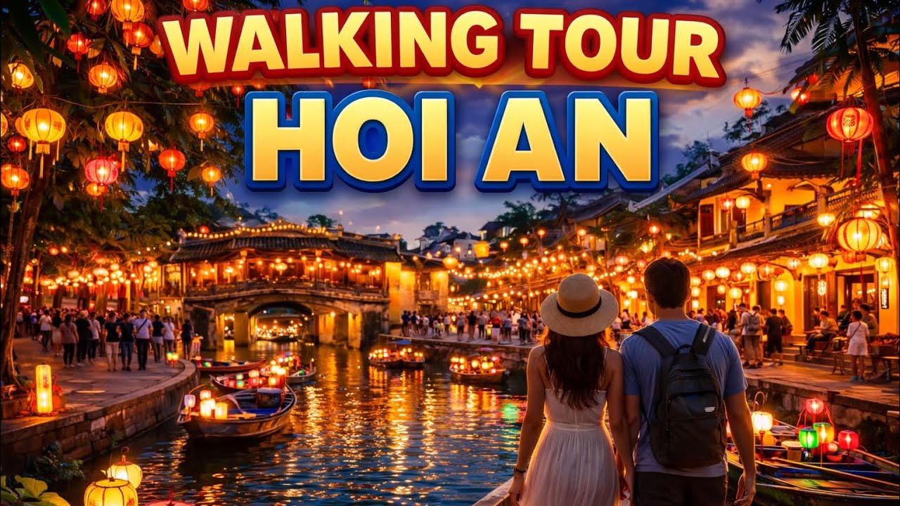 HOI AN Walking Tour at Night 🌙 | Vietnam Lantern City (No Talking, Ambient 4K