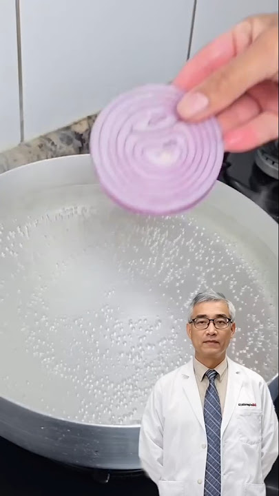 Put the red onion in the boiling water!