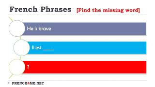 Learn French in 5 minutes I Short Phrases I Find the missing word #623