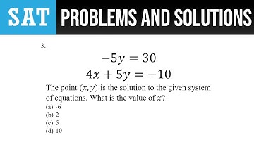 3. -5y=30 4x+5y=-10 The point (x,y) is the solution to the given system of equations.