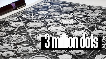 3 million dots in a drawing║"Anatomy of an Artwork" stippling illustration