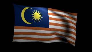3D Rendering of the flag of Malaysia waving in the wind