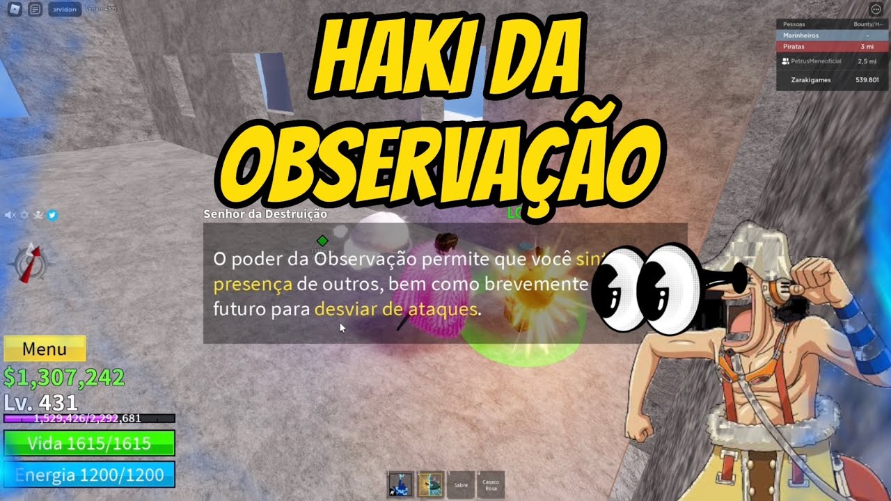 COMO PEGAR O HAKI DA OBSERVAÇÃO NO BLOX FRUITS ROBLOX - YouTube