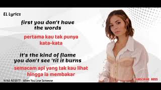 Nina Nesbitt - When You Lose Someone ( Lirik dan terjemahan )