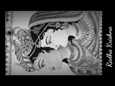 A Beautiful Pencil Shading Sketch Of Radha Krishna Youtube