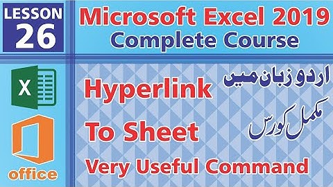 Hyperlink to Sheet | Excel Complete Course | Microsoft Excel 2019 - Class 26 | Urdu/Hindi